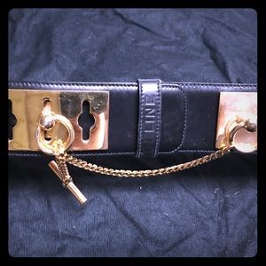 Celine Paris “Master” belt in leather w/chain